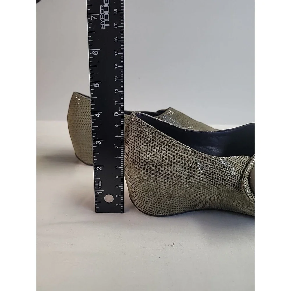 Vaneli Shiny Dot Round Toe Mini Wedge‎ Heel Shoes Women's Olive Green Size 9.5 M